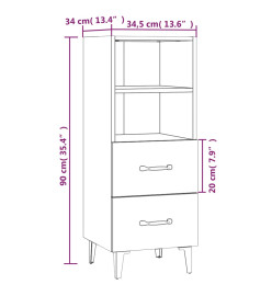 Buffet Blanc 34,5x34x90 cm Bois d'ingénierie