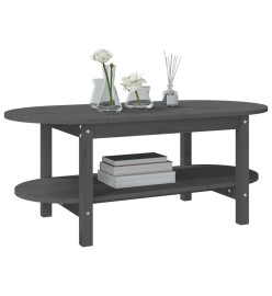 Table basse Gris 110x55x45 cm Bois massif de pin