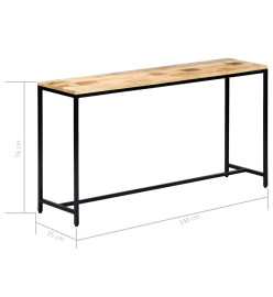 Table console 140 x 35 x 76 cm Bois de manguier massif brut