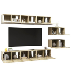 Meubles TV 8 pcs Chêne sonoma Aggloméré