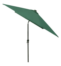 Parasol avec LED et mât en acier Vert 2x3 m