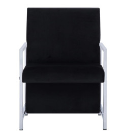 Fauteuil avec pieds en chrome Noir Velours