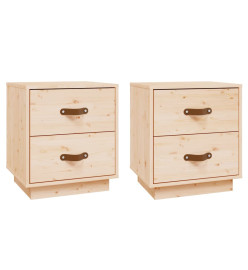 Tables de chevet 2 pcs 40x34x45 cm Bois de pin massif