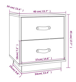 Tables de chevet 2 pcs 40x34x45 cm Bois de pin massif