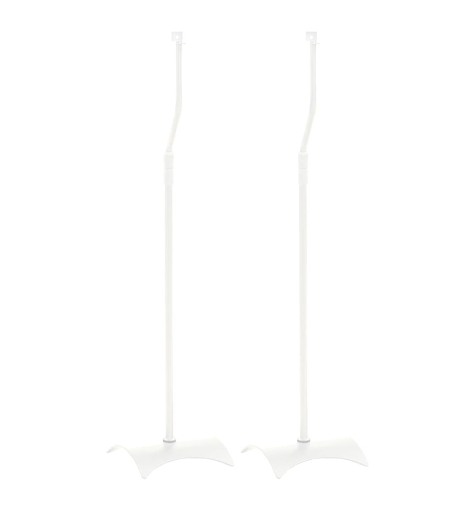 Support universel haut-parleurs 2pcs Blanc 19x19x82-104cm Acier