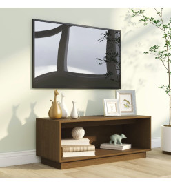 Meuble TV Marron miel 90x35x35 cm Bois de pin massif