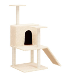 Arbre à chat avec griffoirs en sisal Crème 109 cm