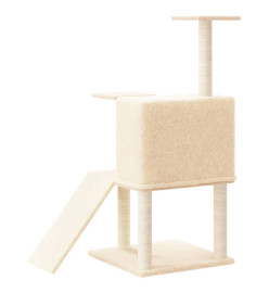 Arbre à chat avec griffoirs en sisal Crème 109 cm