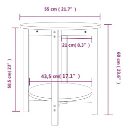 Table basse Blanc Ø 55x60 cm Bois massif de pin