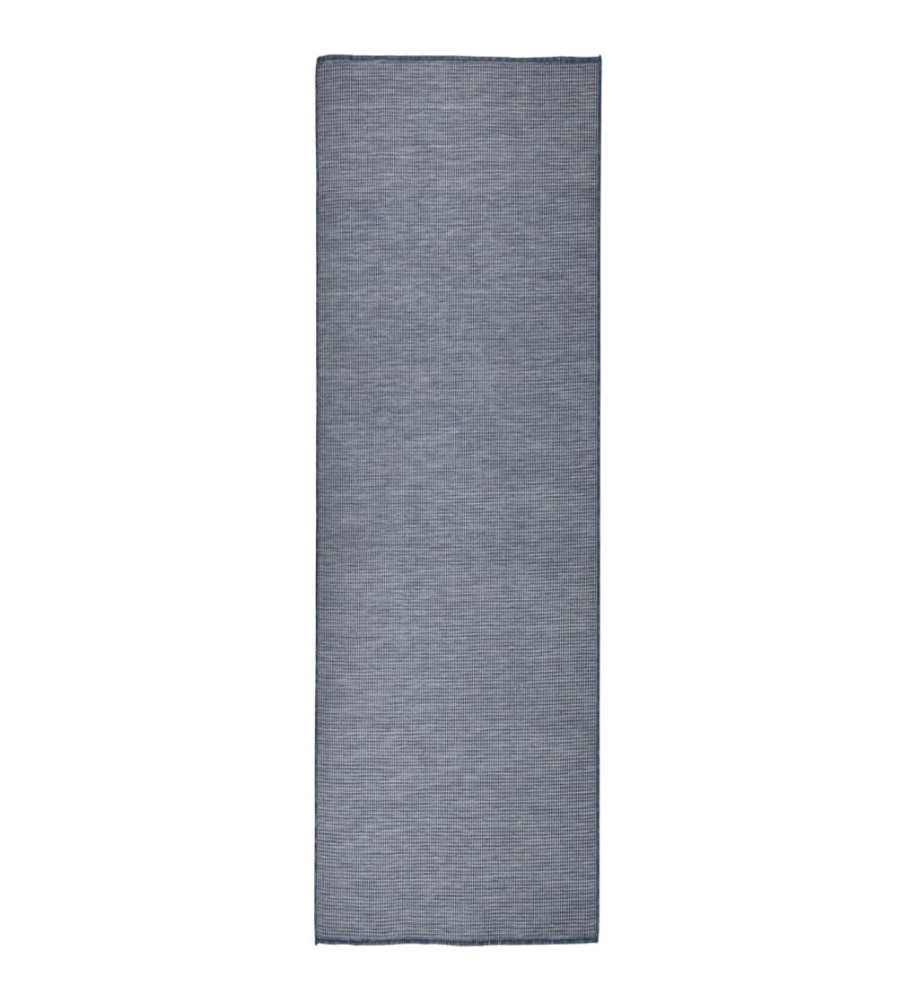 Tapis à tissage plat d'extérieur 80x250 cm Bleu