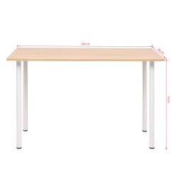 Table de salle à manger 120x60x73 cm Chêne et blanc