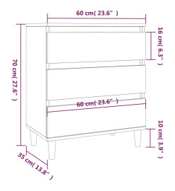 Buffet Chêne fumé 60x35x70 cm Bois d'ingénierie