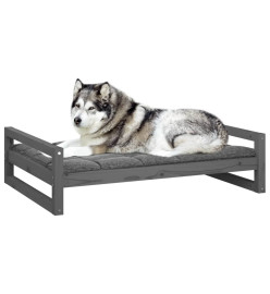 Lit pour chien Gris 105,5x75,5x28 cm Bois de pin solide