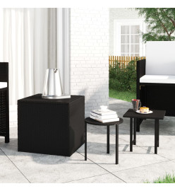 Tables d'appoint 3 pcs noir résine tressée