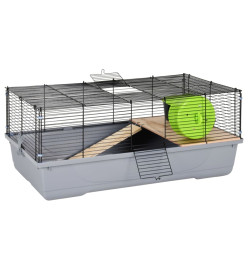 Cage pour hamsters gris 80x45x34 cm polypropylène et métal