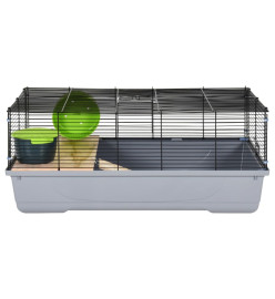 Cage pour hamsters gris 80x45x34 cm polypropylène et métal