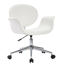 Chaise pivotante de bureau Blanc Similicuir