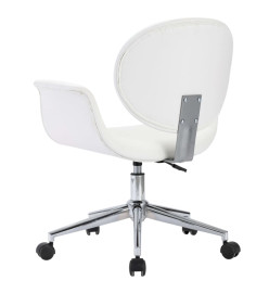 Chaise pivotante de bureau Blanc Similicuir