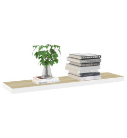 Étagères flottantes 2 pcs Chêne et blanc 120x23,5x3,8 cm MDF