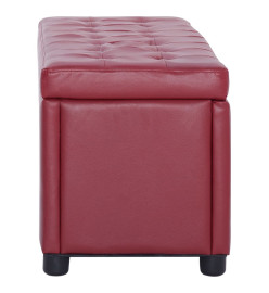 Pouf de rangement 87,5 cm Rouge bordeaux Similicuir