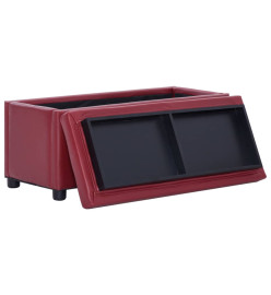 Pouf de rangement 87,5 cm Rouge bordeaux Similicuir