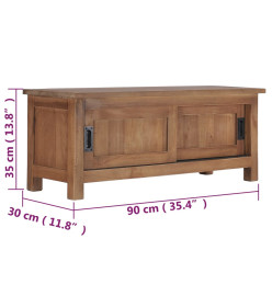 Meuble TV 90x30x35 cm Bois de teck massif