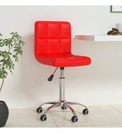 Chaise de bureau pivotante Rouge Similicuir