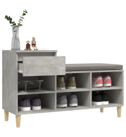 Armoire à chaussures Gris béton 102x36x60 cm Bois d'ingénierie