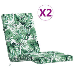 Coussins de chaise longue lot de 2 motif de feuilles