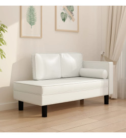 Chaise longue avec coussins et traversin crème similicuir