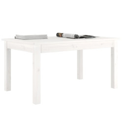 Table basse Blanc 80x50x40 cm Bois massif de pin