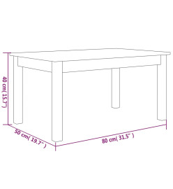 Table basse Blanc 80x50x40 cm Bois massif de pin