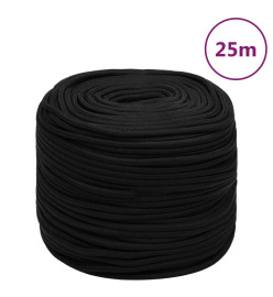 Corde de travail Noir 8 mm 25 m Polyester