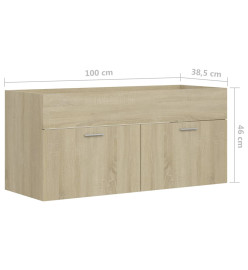 Armoire d'évier Chêne sonoma 100x38,5x46 cm Aggloméré