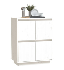 Buffet Blanc 60x34x75 cm Bois massif de pin