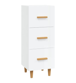 Buffet Blanc brillant 34,5x34x90 cm Bois d'ingénierie