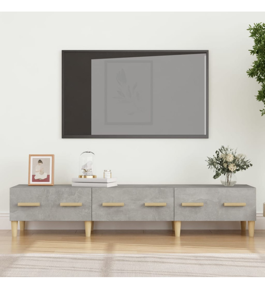 Meuble TV Gris béton 150x34,5x30 cm Bois d'ingénierie