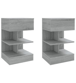 Tables de chevet 2 pcs Sonoma gris 40x35x65cm Bois d'ingénierie