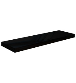 Étagère murale flottante 2 pcs Noir brillant 80x23,5x3,8 cm MDF