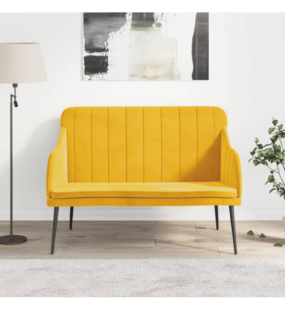 Banc Jaune 110x76x80 cm Velours