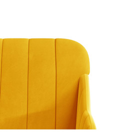 Banc Jaune 110x76x80 cm Velours