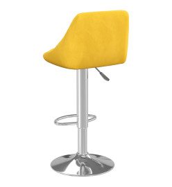 Tabourets de bar lot de 2 jaune moutarde velours