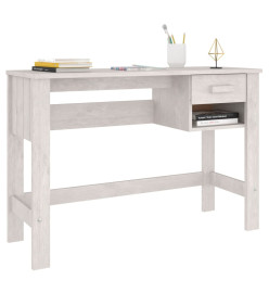 Bureau HAMAR Blanc 110x40x75 cm Bois massif de pin