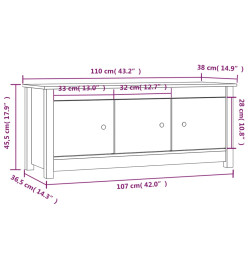 Armoire à chaussures Marron miel 110x38x45,5 cm Bois pin massif