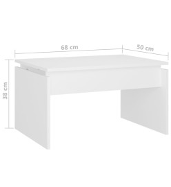 Table basse Blanc 68x50x38 cm Aggloméré