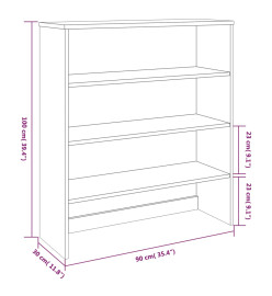 Dessus de buffet HAMAR Gris foncé 90x30x100 cm Bois de pin