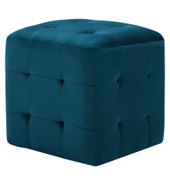 2 pcs Poufs Bleu 30 x 30 x 30 cm Tissu velours