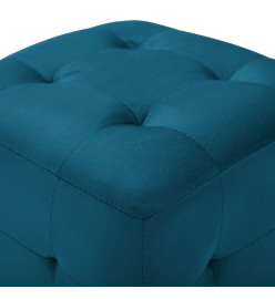 2 pcs Poufs Bleu 30 x 30 x 30 cm Tissu velours