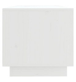 Meuble TV Blanc 90x35x35 cm Bois de pin massif