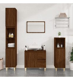 Armoire de bain chêne marron 30x30x100 cm bois d'ingénierie